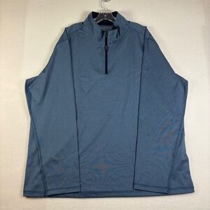 Maelreg Performance Pullover Mens 3XL Blue Striped Quarter Zip Golf Shirt 3XL